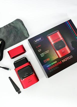 Бритва мужская электрическая аккумуляторная электробритва vgr v-307, бритва для бороды электронная xu-28