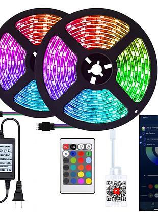 Led лента от сети 2шт, 5м, 12v + пульт и блок питания