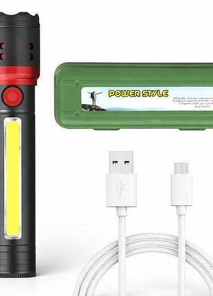 Ручной фонарь аккумуляторный, zoom, microusb, bailong bl-f862