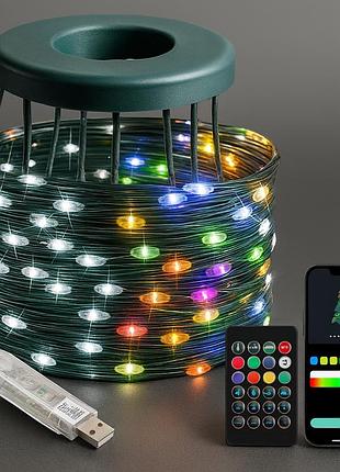Гирлянда конский хвост от usb, 2,5 м, 250led + пульт, разноцветная