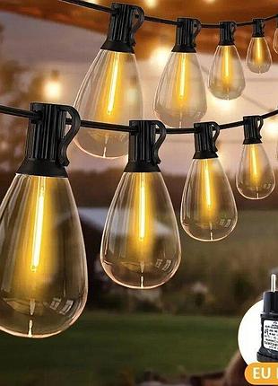 Світлодіодна гірлянда 10 метрів, 25 led з роз'ємом, статичний режим, живлення від мережі 220в. ma718 (1 ящ. = 24 шт.)