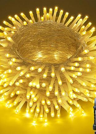 Гирлянда-нить, от сети, 40м, 400led, теплый белый