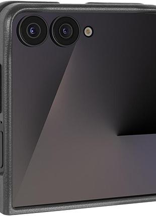Кожаный чехол leather case (aaa) для samsung galaxy z flip7 black