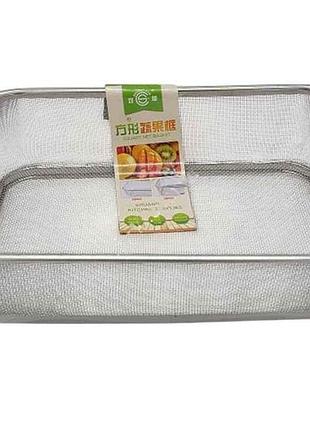 Сито нерж. прямоугольная мелкая сетка 34*25*8 см vt6-20318 19984 тм vitol