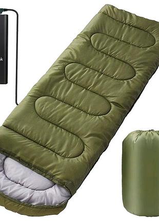 Спальний мішок з підігрівом 215х65см, від usb, до -30°c, хакі