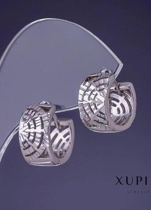 Серьги xuping 14х8мм родий