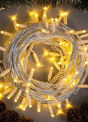 Вулична гірлянда нитка від мережі, 5м, 80 led, теплий білий