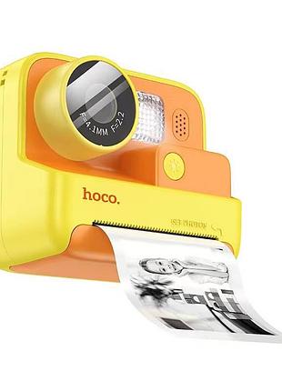 Дитяча фотокамера з моментальним друком hoco dv200 dual lens yellow