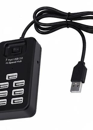 Usb-хаб на 7 портів, чорний, usb 2.0, p-1602