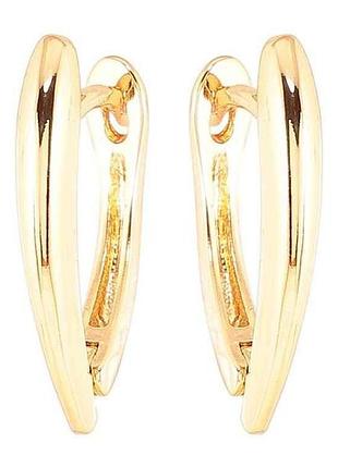 Сережки позолота 18k колечка «скоби» (258731) тм xuping