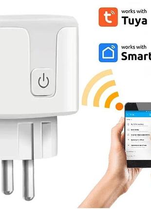 Розумна wi-fi-розетка 16 а, smart 3680 вт/ракетка з керуванням через телефон/інтелектуальна розетка