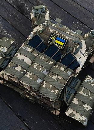 Комплект плитоноска быстрого сброса+ тройный подсумок пиксель