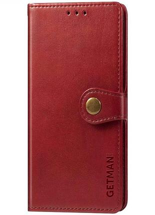 Кожаный чехол-книжка getman gallant (pu) для samsung galaxy a32 4g красный