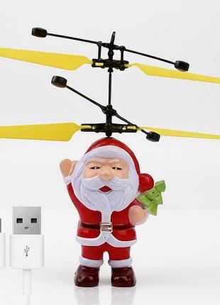 Игрушечный вертолет санта, от usb, 14х12,5 см