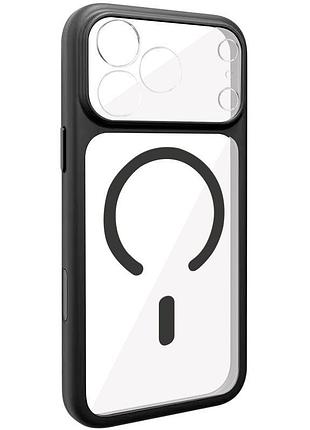 Чехол tpu getman moon clear with magsafe для apple iphone 17 pro (6.3") black