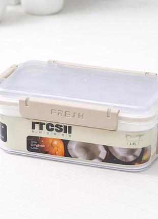 Герметичный пищевой контейнер fresh 1,2л с клипсами 20х13х8см fresh