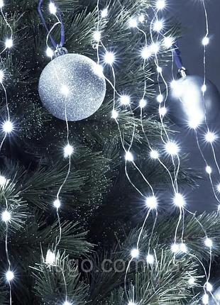 Гірлянда штора роса від мережі 3*3 м 300led + з'єднувач, xmas w-9, холодний білий