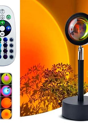 Проекційна лампа заходу сонця 16 кольорів з пультом від usb sunset lamp
