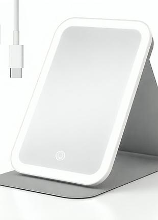 Настольное зеркало с подсветкой, от usb, 20х14 см