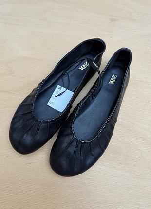 Zara шкіряні балетки, нові балетки з натуральної шкіри зара 36 розмір, шкіряні босоніжки