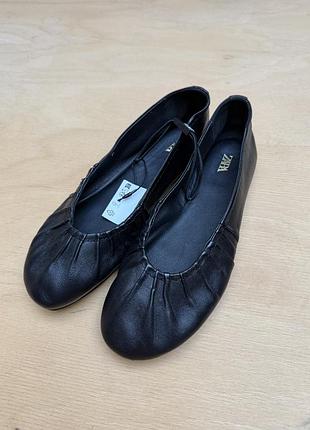 Zara шкіряні балетки, нові балетки з натуральної шкіри зара 36 розмір, шкіряні босоніжки