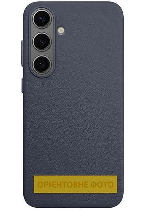 Кожаный чехол leather case (aaa) для samsung galaxy s25 edge midnight blue