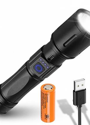 Ручной фонарь + аккумулятор, от usb, flashlight