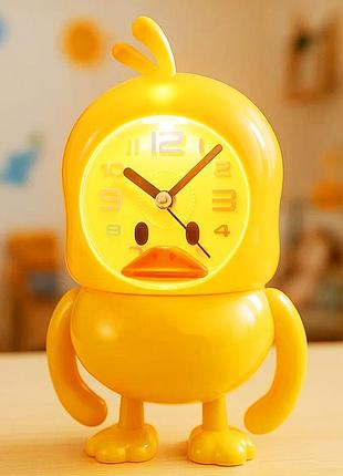 Детский ночник с будильником и копилкой, от батареек, 28х14см, little duck
