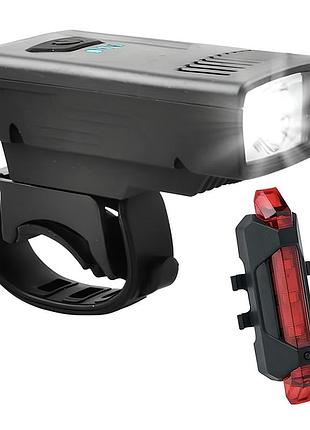 Велосипедний комплект велофара + стоп сигнал 1803-1-xpe + stop-5led