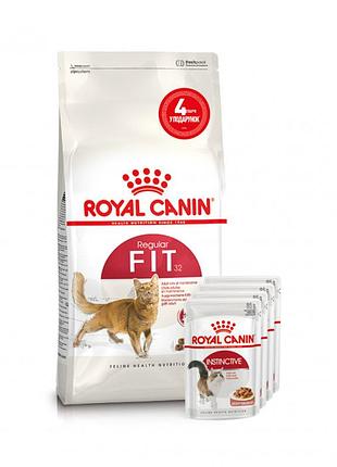 Акція royal canin fit 32 корм для домашніх та вуличних котів 2 кг + 4 паучі
