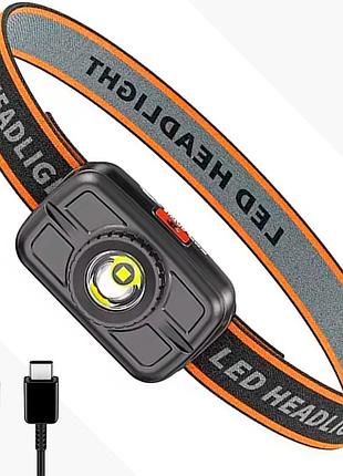 Led фонарь налобный аккумуляторный 4 режима, usb, rn1858