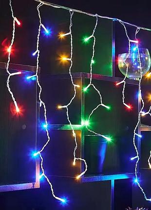 Гірлянда бахрома від мережі, 12м, 200led, різнокольоровий