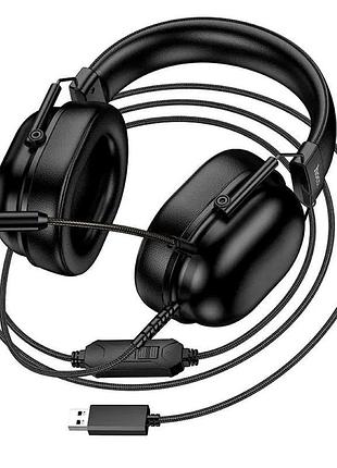 Ігрові навушники з мікрофоном, usb + 3,5 мм, кабель 2 м, hoco w113