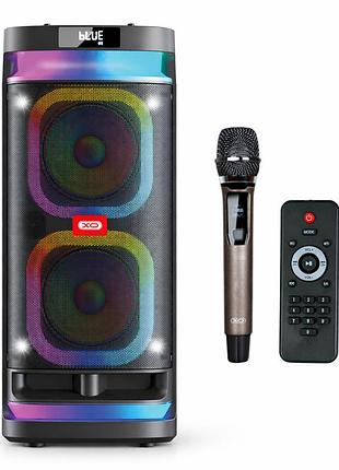 Портативная колонка bluetooth, 40вт + радиомикрофон с пультом, usb, tws, xo f58