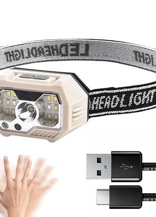 Налобний ліхтар із сенсорним включенням від usb, sh-s21