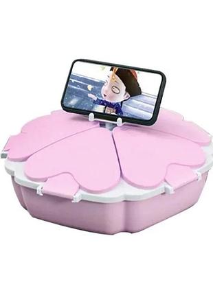 Органайзер для сладостей peach heart shape 5 отсеков с подставкой для телефона wo-27, розовый