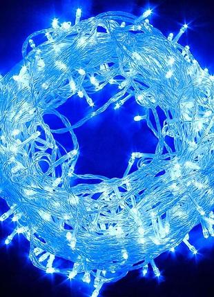 Гірлянда нитка від мережі, 25м, 500led, синій