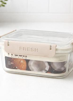 Герметичный пищевой квадратный контейнер fresh 0,95л 15x15x7,5см fresh