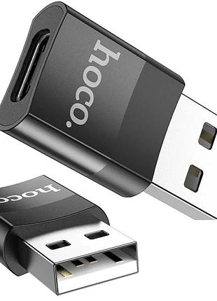 Перехідник usb male to type-c , hoco ua17