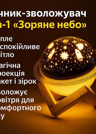 Уценка! увлажнитель воздуха проектор звездное небо/ сатурн / настольный светильник ночник проекционный (плохая упаковка 3365)