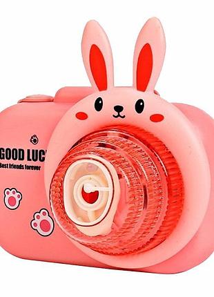 Фотокамера-генератор мильних бульбашок 9996 children's camera rabbit / pink