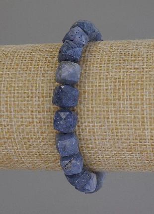 Браслет скам'янілий корал гранований кубик d-8мм+- l-18см+- стрейч