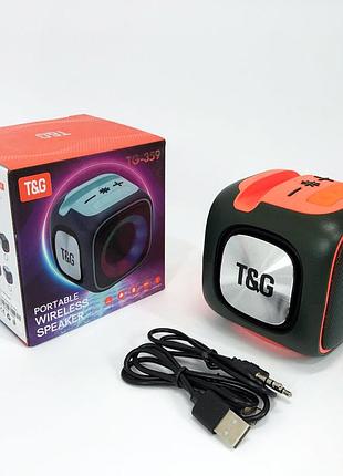Музыкальные колонки для улицы tg359, колонка с динамической led подсветкой, колонка акамуляторна om-66
