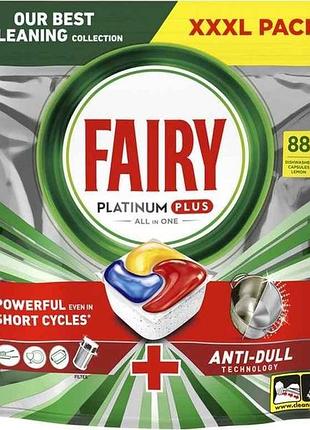 Таблетки для посудомийних машин 88шт platinum plus все-в-1 тм fairy