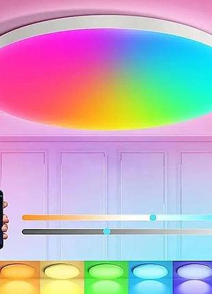 Світильник стельовий 24вт, 30см, з bluetooth колонкою, rgb, ceiling lamp smart