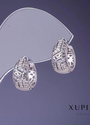 Серьги xuping 14х8мм родий