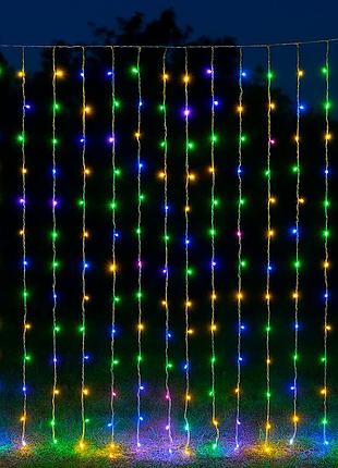 Гірлянда від мережі "водоспад" 3х2м, 220led, мікс