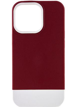 Чохол tpu+pc bichromatic для apple iphone 13 pro (6.1") wine / white