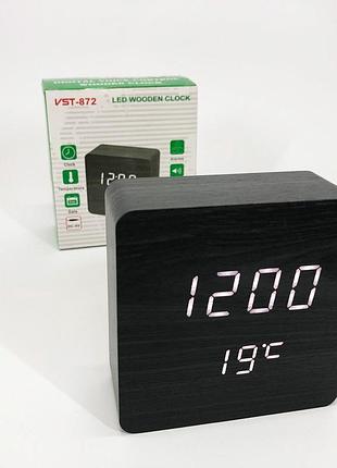 Настольные электронные часы с подсветкой vst-872-6, электронные часы с датчиком температуры влажности vk-91