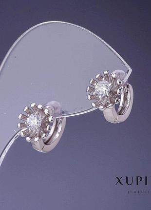 Серьги xuping 10х9мм родий